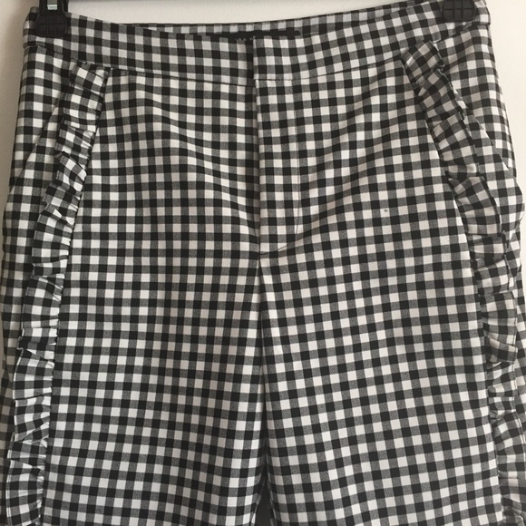 Zara Gingham Trousers with Ruffles - Picture 8 of 9